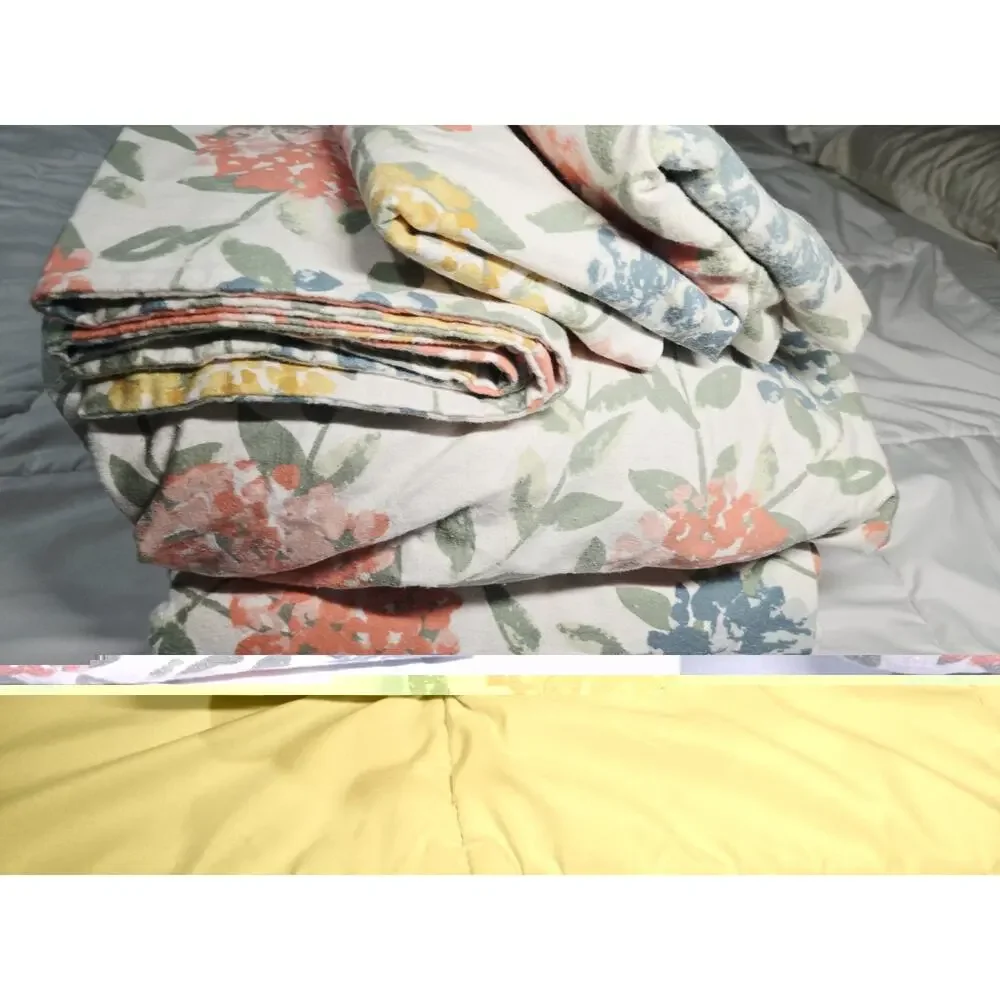 Garnet Hill Cotton Fleece Queen Set Tabitha Floral 5 Pcs Portugal Bedding Garden